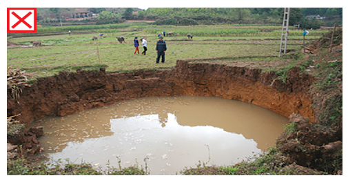 A group of people standing near a puddle Description automatically generated